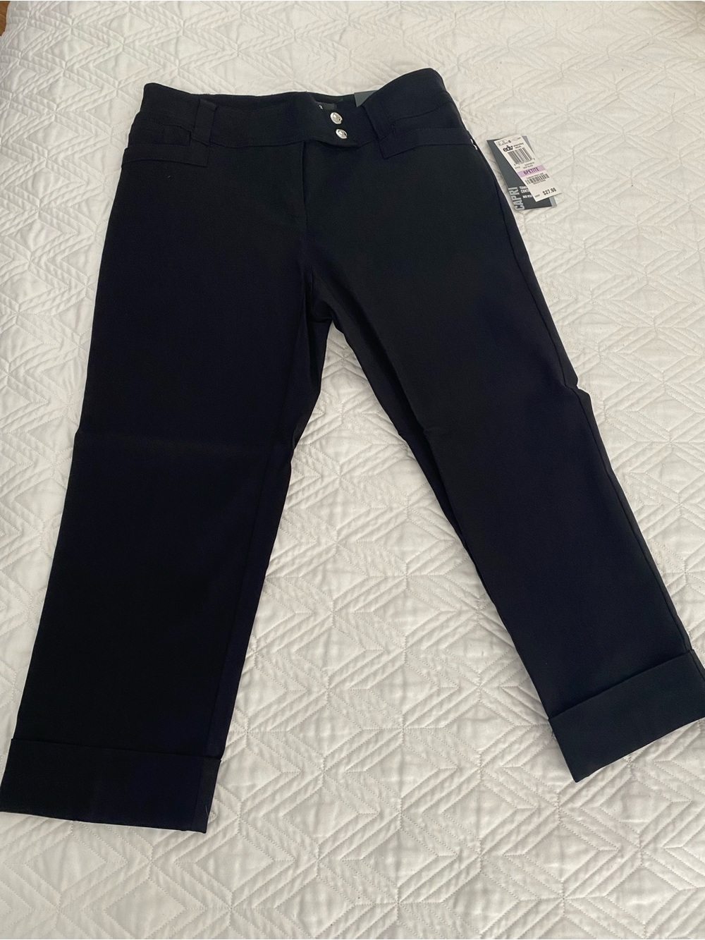 Style & Co. Black Cropped Stretch Dress Pants sz 6 PETITE NWT